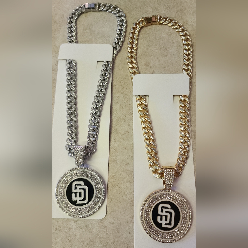 New 20" San Diego Padres baseball Chain Necklace - Picture 2 of 7